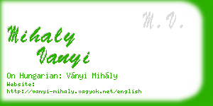 mihaly vanyi business card