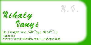 mihaly vanyi business card